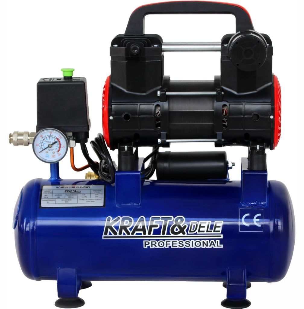 KRAFT&DELE | Compressore silenzioso, 9 l, 230 V, 1200 W, Immagine del prodotto 