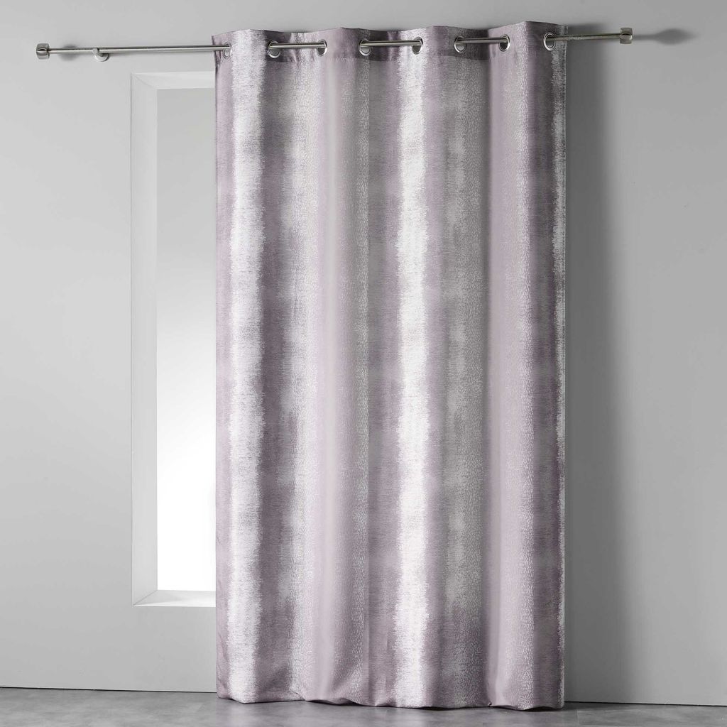 Arc En Ciel Vorhang hat Ösen Druckt Arc En Ciel Polyester, Polyester, Taupe, 260x140 cm - Douceur d'intérieur