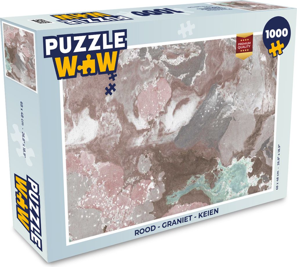 MuchoWow Puzzle 1000 Teile Rot - Granit - Kieselsteine - Erwachsene - Rätsel