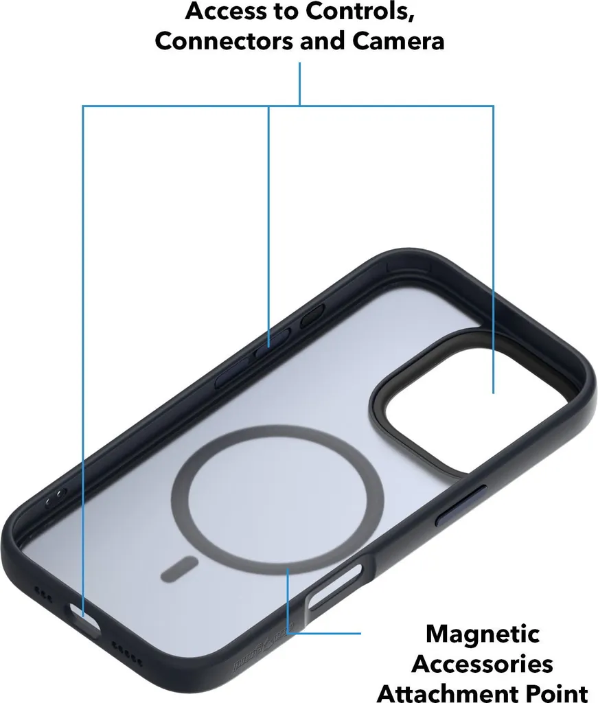 Coque iPhone 16 Pro MagSafe Bleue - Protection Mate Anti-Empreintes - 3