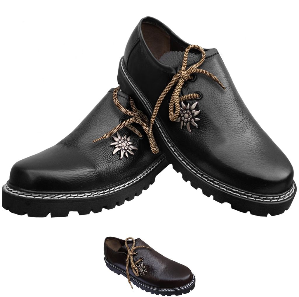 Trachtenschuhe Edelweiß Haferlschuhe Glattleder , Produktbild 