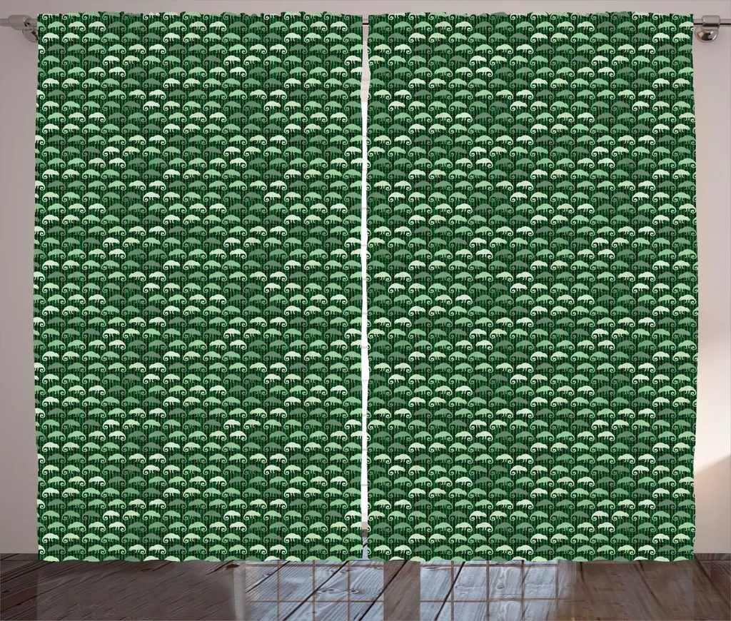 ABAKUHAUS Chameleon Rideau Rustique Vert Menthe et Émeraude 280x225 cm