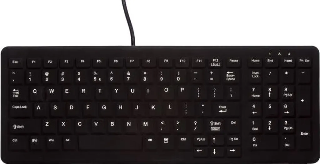 Clavier Contour AK-CB7000 Noir avec Touches Silencieuses et Layout Allemand