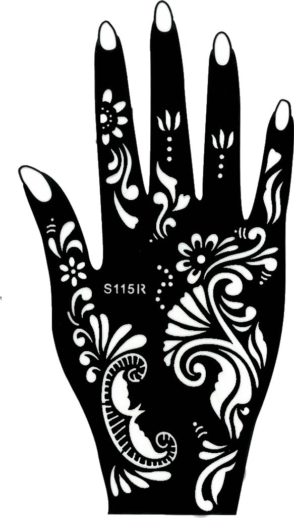 Henna Tattoo Schablone für die rechte Hand