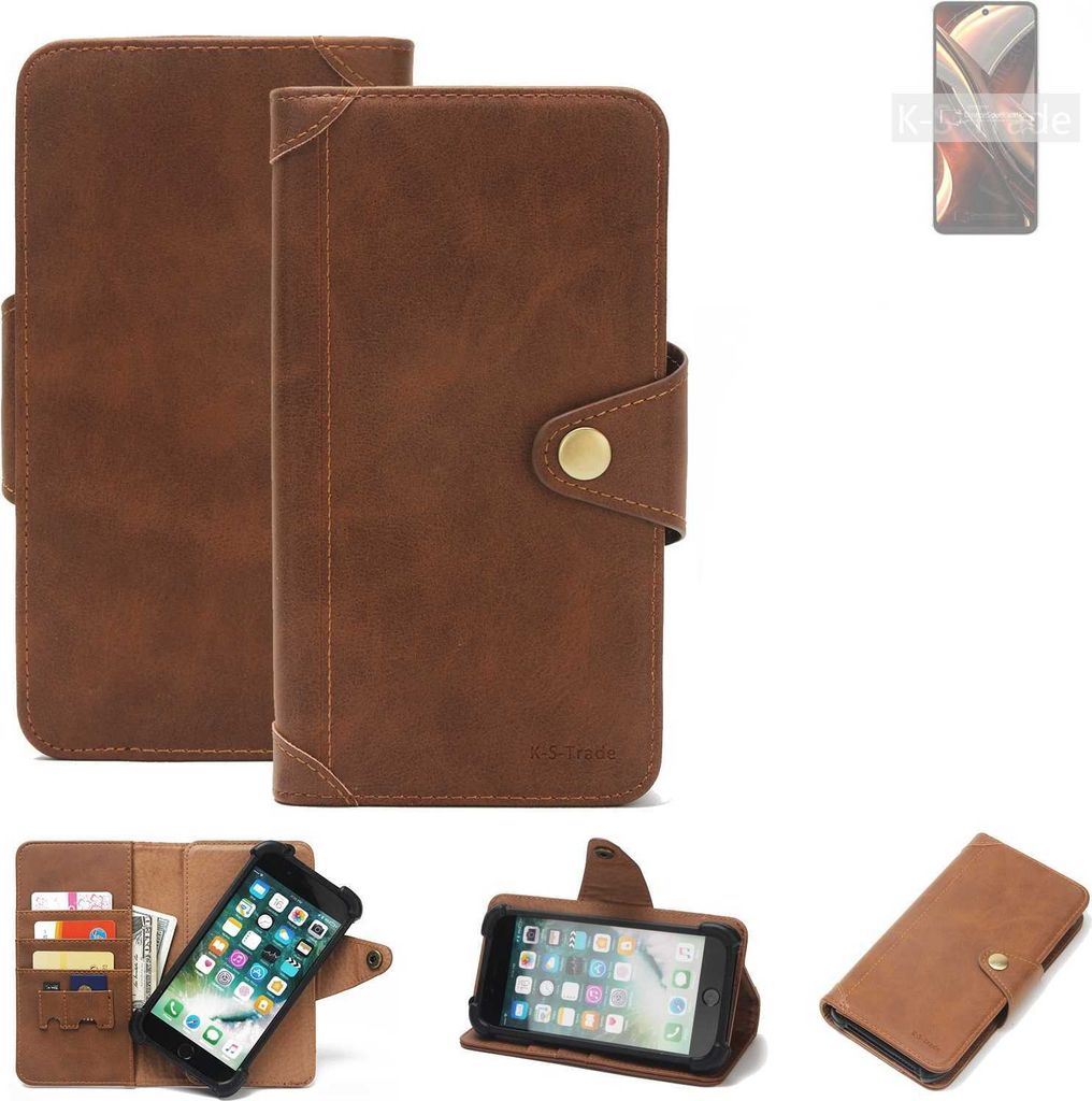 K-S-Trade Handyhülle für UMIDIGI A13 Pro Max 5G Schutz Hülle Walletcase Bookstyle Tasche Case Handytasche Wallet Flipcase Cover PolyurethanBraun...