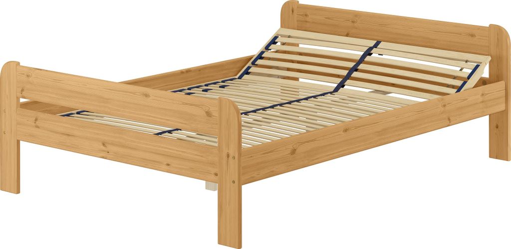Doppelbett Massivholzbett Holzbett 140x200 Kieferbett Eiche gebeizt V-60.39E-14Federholzrahmen inkl.