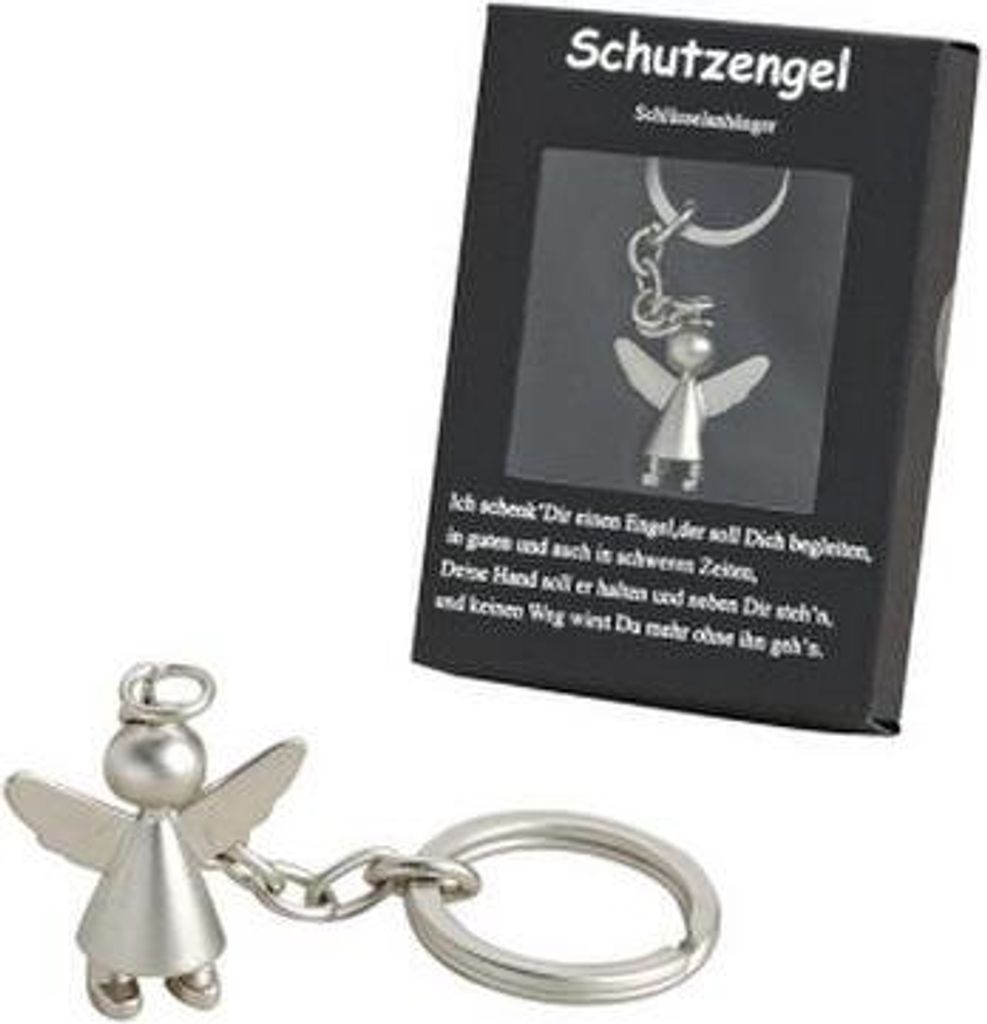 Schlüsselanhänger Schutzengel Angel Guardian in silber matt Produktbild 