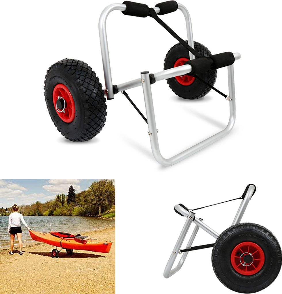 Jiubiaz Kajakwagen Kajaks Faltbarer Kanuwagen Transportwagen Bootswagen Spannriemen SUP Aluminium Bootstrailer Surfwagen für Kanu Surfboard Faltboot