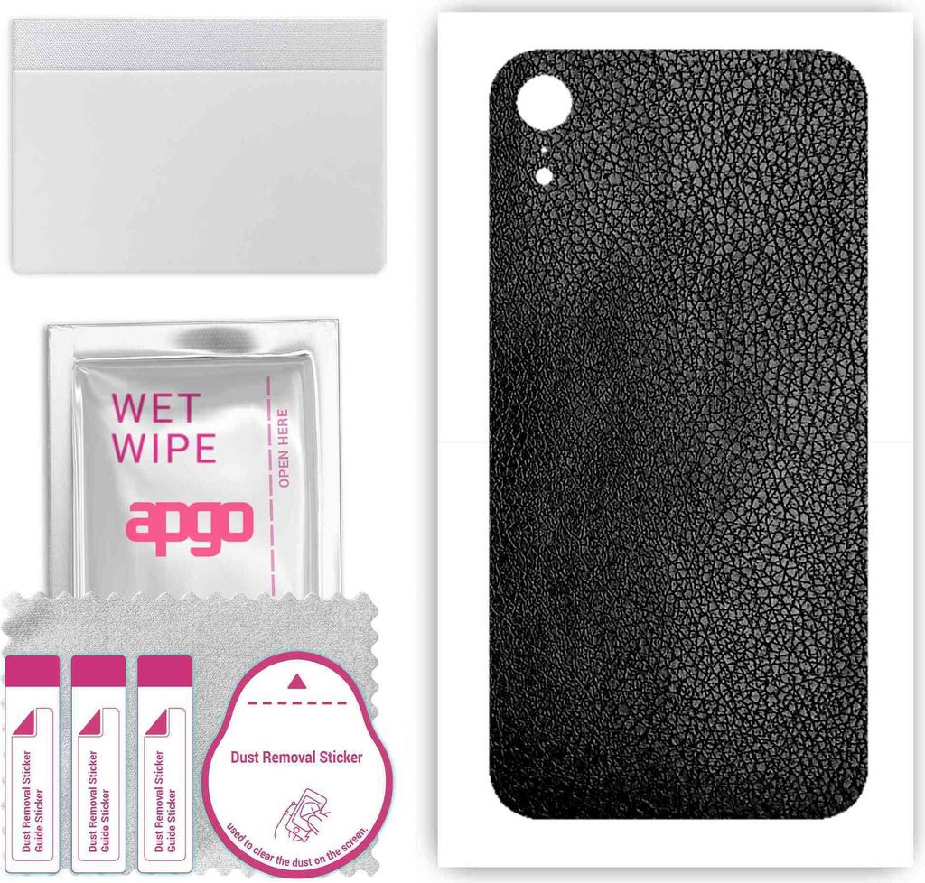 apgo Rückseite Schutzfolie, Skin, kompatibel mit Apple iPhone XR, Hinten Displayschutzfolie aus Vinylfolie, kratzfest, einfache Montage - Schwarze...