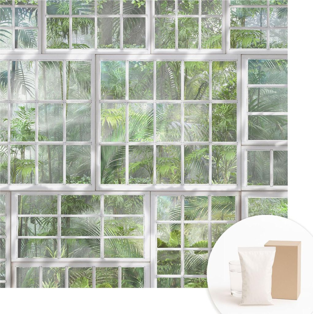 Fototapete - Wandbilder für Wohnzimmer - 250x250 cm - Dekorative Wandfolie - Modernes Design für Wanddekoration - Tapeten für Innenräume - Grü...
