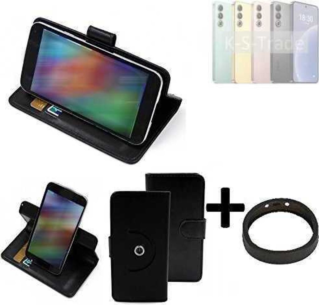 K-S-Trade Case Schutz Hülle kompatibel mit Meizu 21 + Bumper Handy Hülle Flipcase Smartphone Cover Handy Schutz Tasche Walletcase schwarz