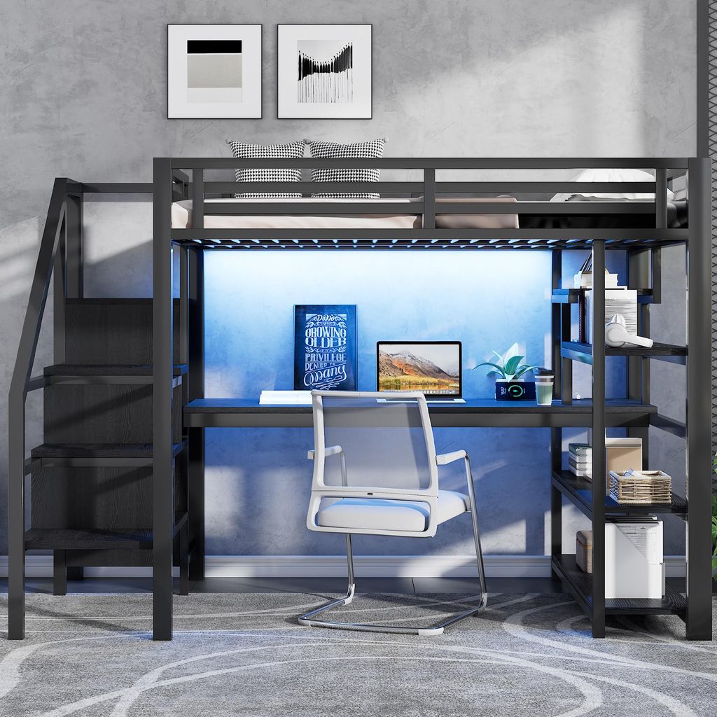 okwish Patrová postel 140x200 cm kovová s otevřenou skříní, Obrázek produktu 