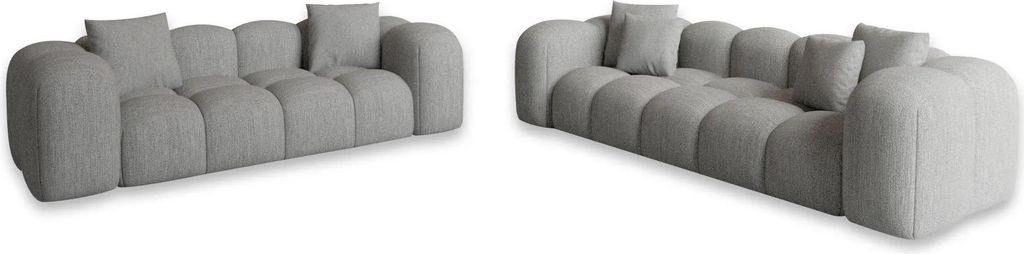 Strukturstoff 3-2-Sitzer Sofa Set Valora Hellgrau