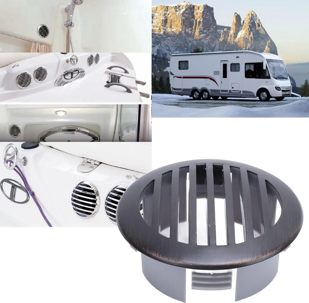 Grille d'aération 76mm inox 316 noir pour bateau et camping-car lot de 4