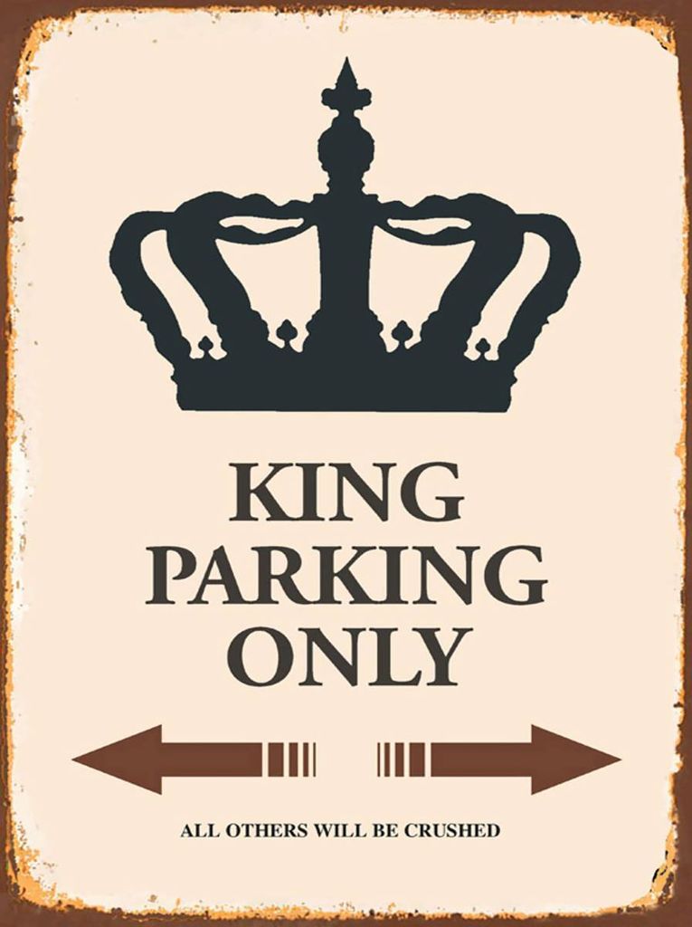 vianmo Holzschild 40x30 cm King parking only Korona Produktbild 