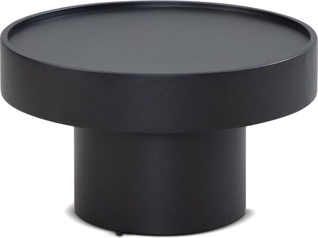 Couchtisch 60x60x36 cm Metall Schwarz Sofatisch Rund, Produktbild 