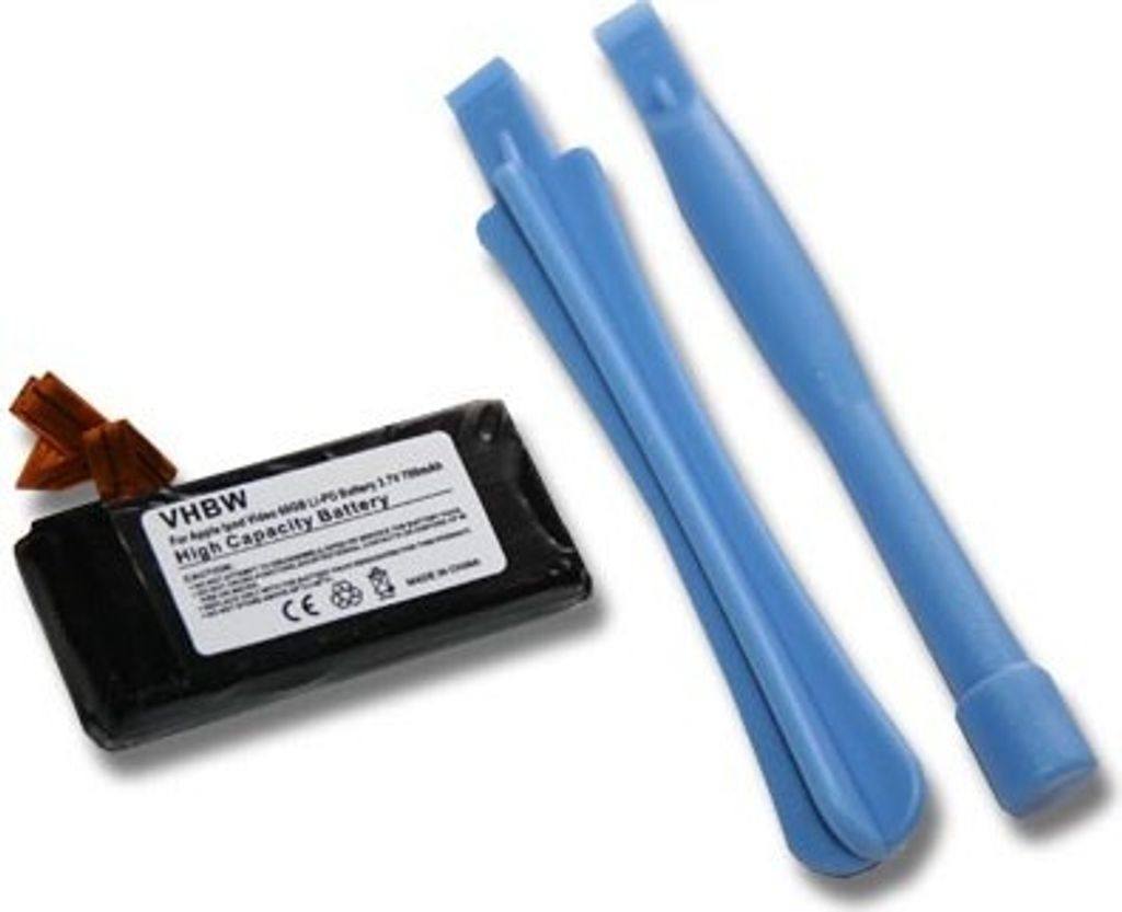 vhbw Akku kompatibel mit Apple IPod Video MA147*/A, MA147CH/A, MA147FD/A, MA147HK/A, MA147DK/A MP3-Player Musik Player (700 mAh, 3,7 V, Li-Polymer)