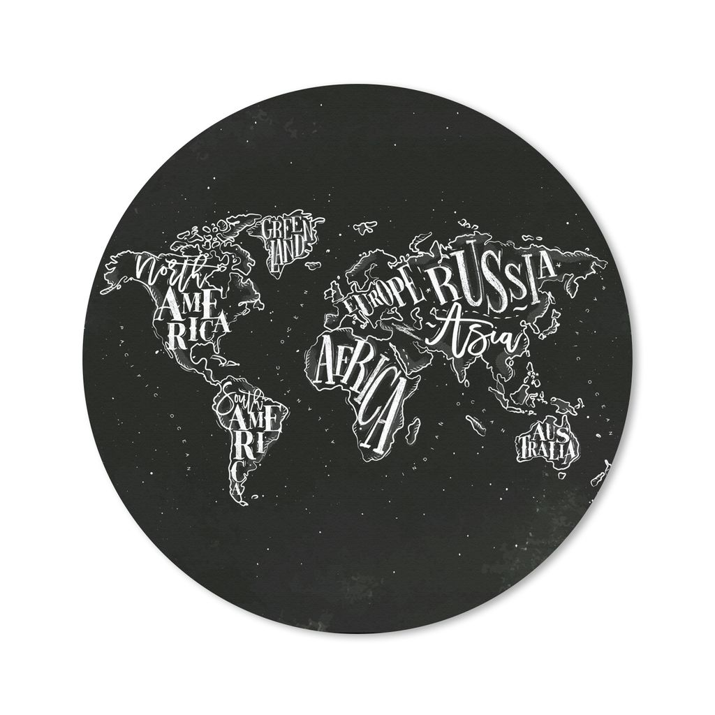 MuchoWow Mauspad Mousepad Weltkarte - Schwarz - Weiß - Sternenhimmel 30x30 cm - Mousepads - Maus Mat - Pad - Mausunterlage - Tischunterlage - Sc...