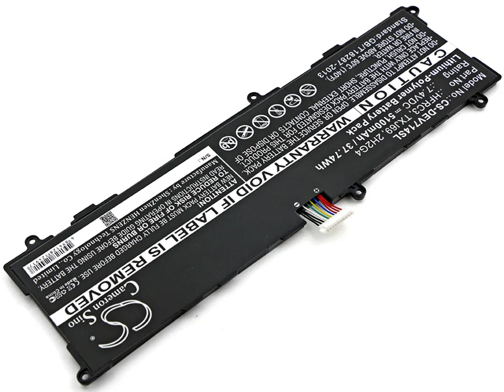 Batterie longue durée pour Dell Venue 11 Pro 7140 remplace 2H2G4 7.6V
