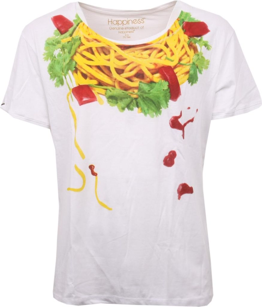 C0910 Herren HAPPINESS vintage weiß mehrfarbig t-shirt Herren