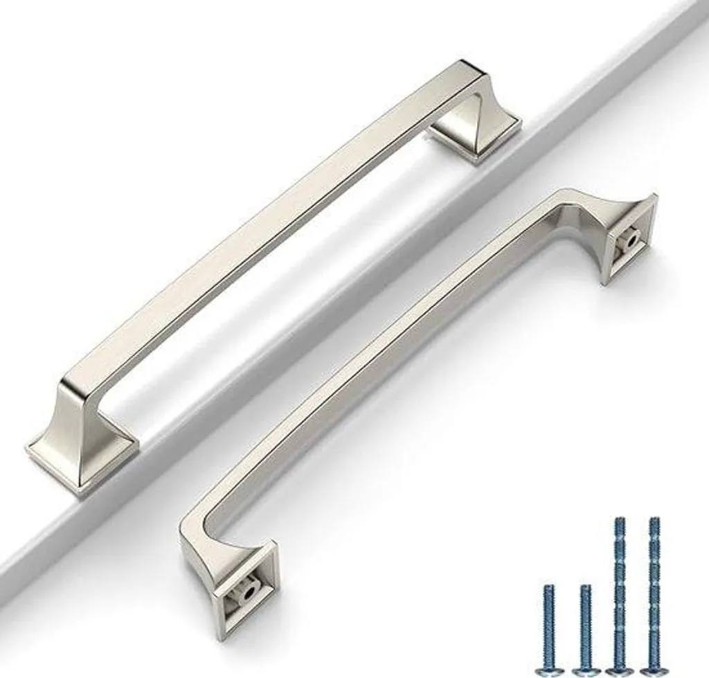 Poignée meuble 160 mm nickel brossé anti-trace pour placards et armoires