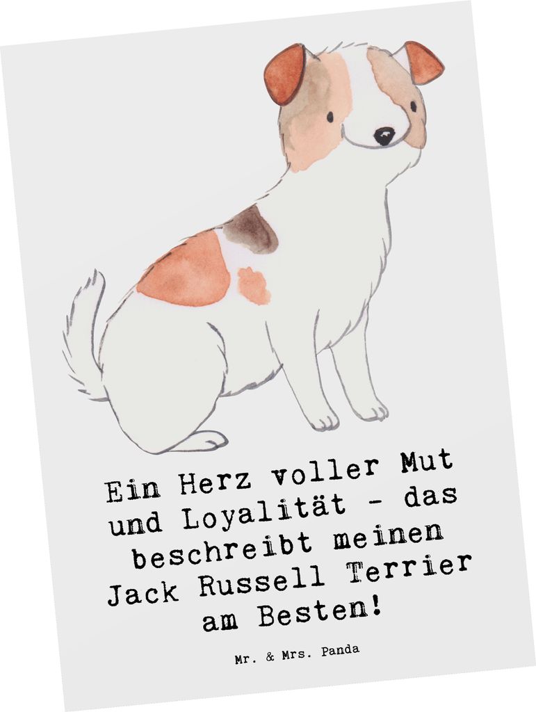Mr. & Mrs. Panda Postkarte Jack Russell Terrier - Weiß - Geschenk, Hunderassen, bildkarte, Postkarten, Freund, Grußkarte, Hundeliebhaber, Ansicht...