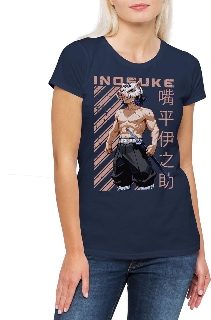 Urban Backwoods Inosuke Warrior, Damen T-Shirt, Farbe: Navy, Größe: M