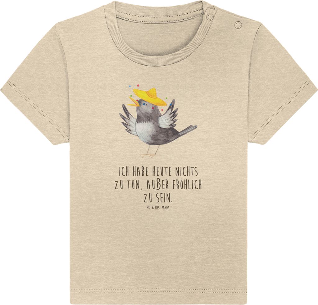 Mr. & Mrs. Panda Babyshirt Rabe Sombrero 12. - 18. Monat - Natural Raw - Geschenk, Lustige Sprüche, Spruch Positiv, T-Shirt, Baby Shirt, Motivatio...
