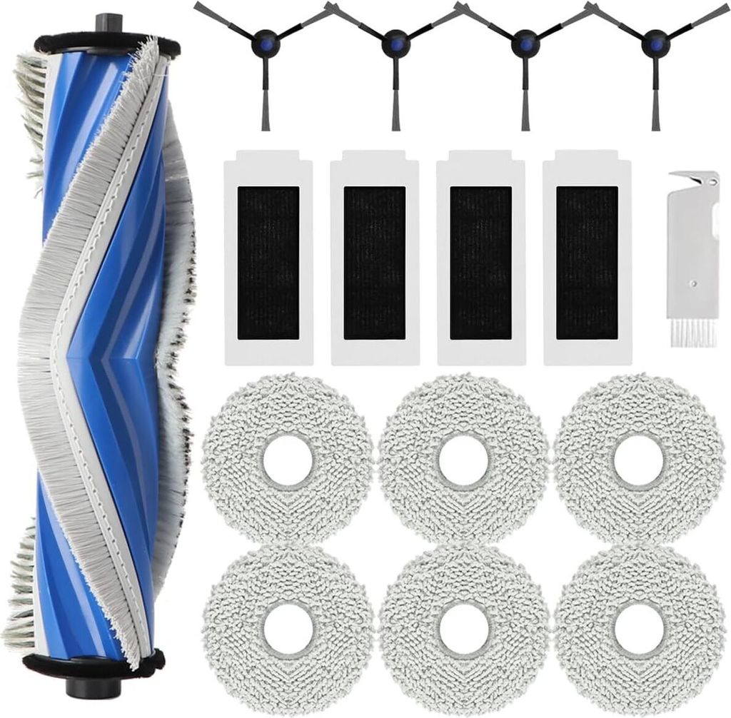 Ecovacs DEEBOT T30 PRO Omni Zubehör | 1 Hauptbürste + 6 Wischtücher + 4 Seitenbürsten + 4 HEPA-Filter