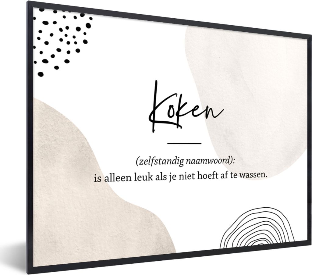 MuchoWow Gerahmtes Poster kochen - kochen definition - Sprichwörter - Wörterbuch - Zitate 40x30 cm - Poster mit Schwarzem Bilderrahmen Wandpost...