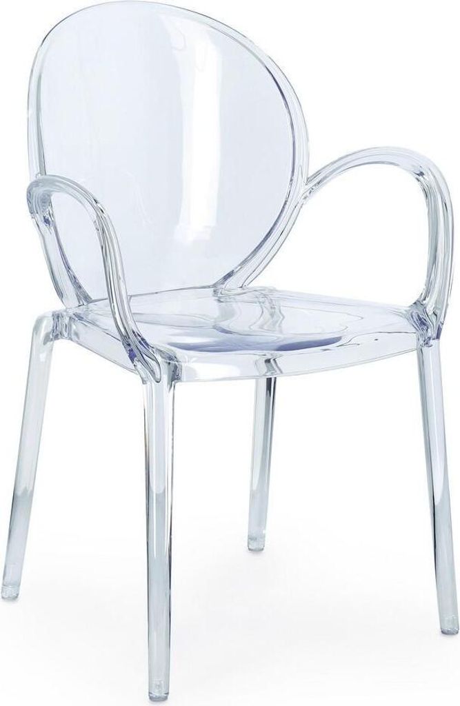 4er Set Stühle mit Armlehnen Camilla transparent