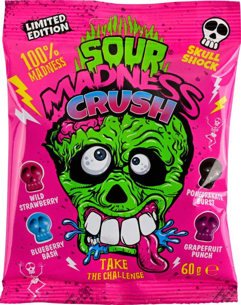 Sour Madness 60g Rosa Extrasaure Bonbons Produktbild 
