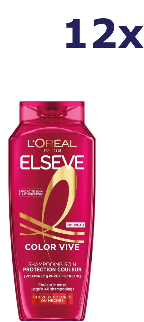 12x L'Oréal Paris Elseve Color Vive Shampoo Care Color Protection 300 ml