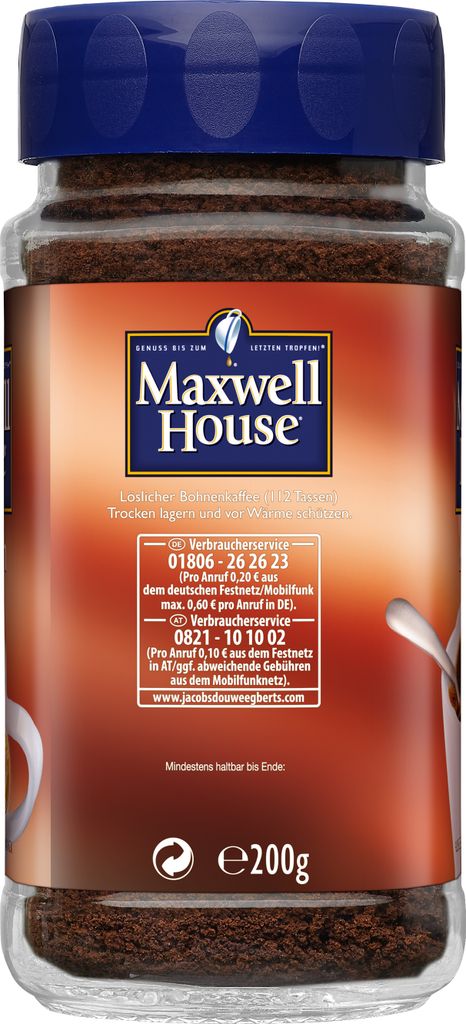 Maxwell House klassisch, löslicher Kaffee, 200g-Glas Produktbild 3