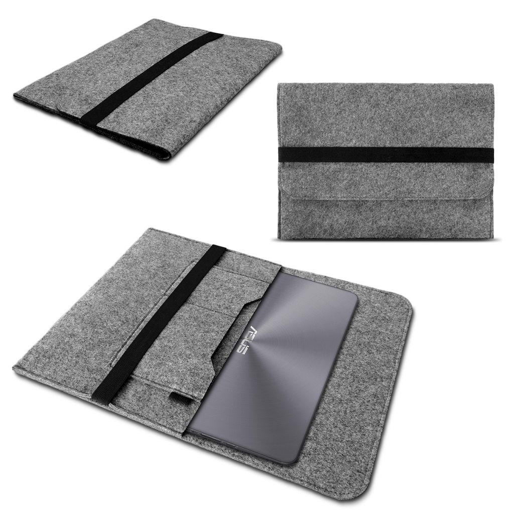 Filz Hülle für Asus Zenbook Duo 14 Schutz Tasche Case Schutzhülle Notebook CoverFarben:Grau