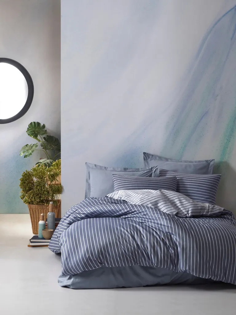 Couette L'Essentiel Linge de Maison Bamboo CTN3642 Bleu en Satin et Bambou
