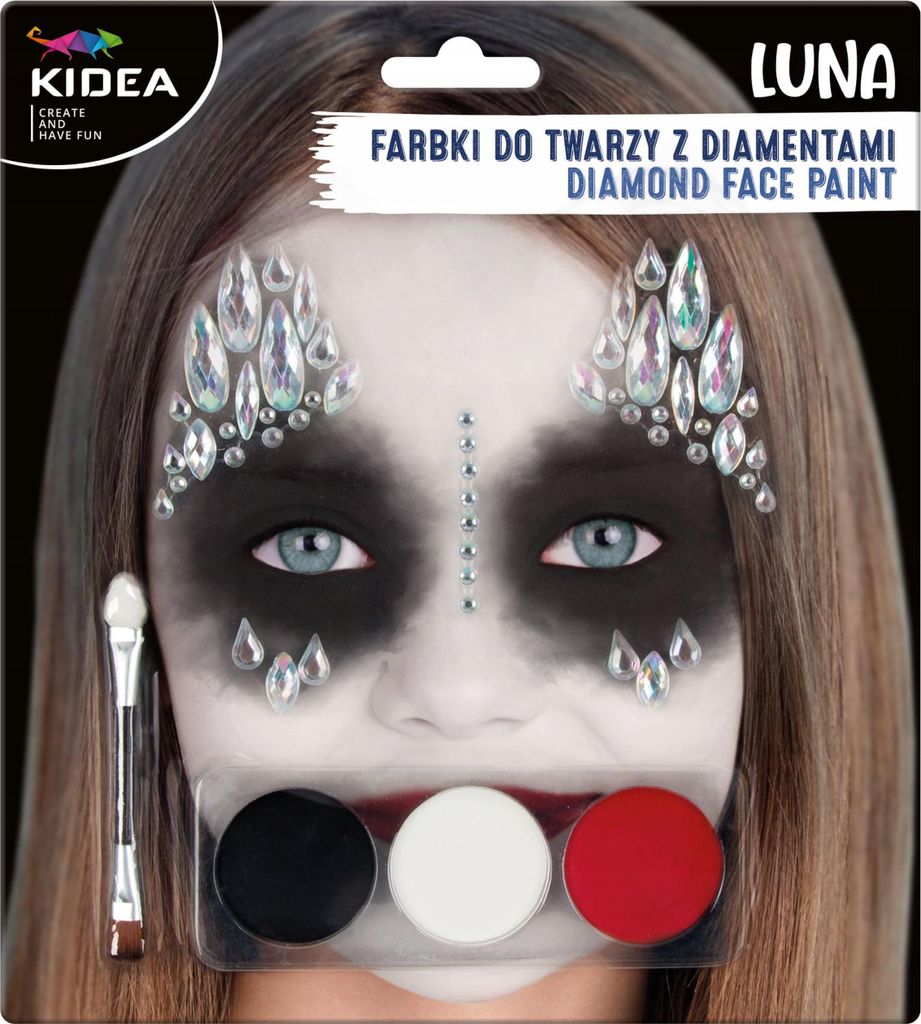 Gesichtsbemalung mit Diamanten Luna Kidea