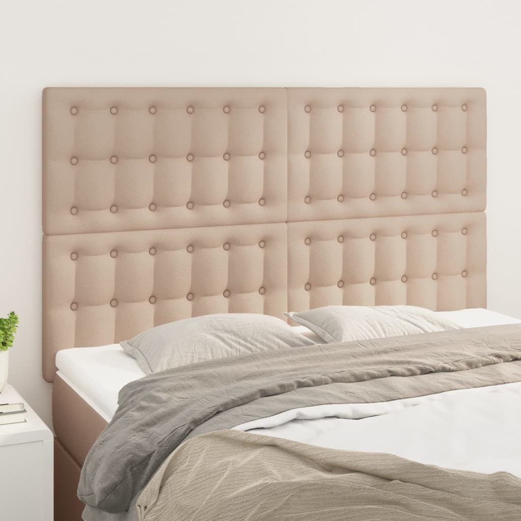 "Rabatt" Bettkopfteil modern - Kopfteil für Bett - Cappuccino 144x5x118/128 cm Kunstleder - Kopfteile CC3979