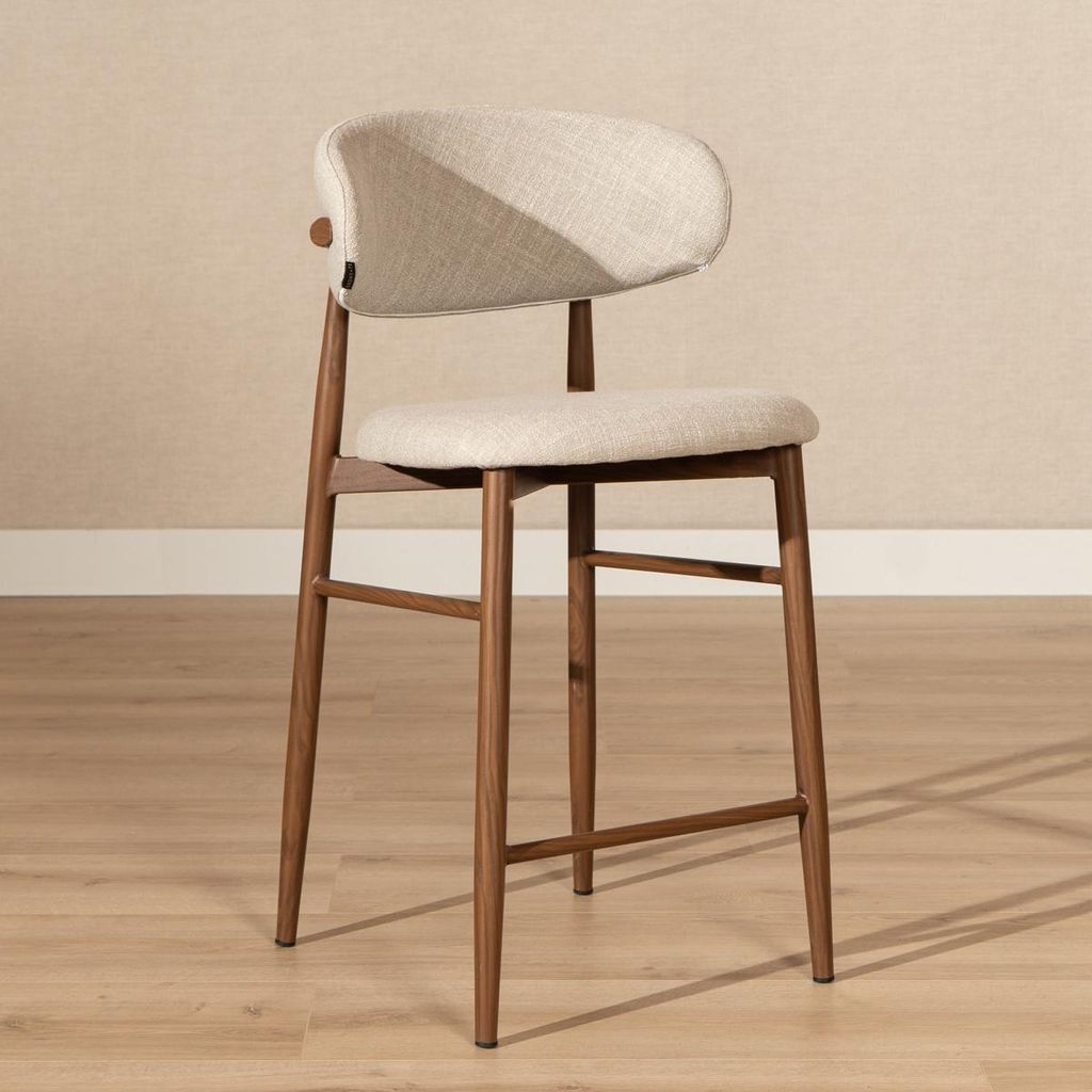 Bronx71 Barhocker Lara Leinen taupe 70 cm Produktbild 