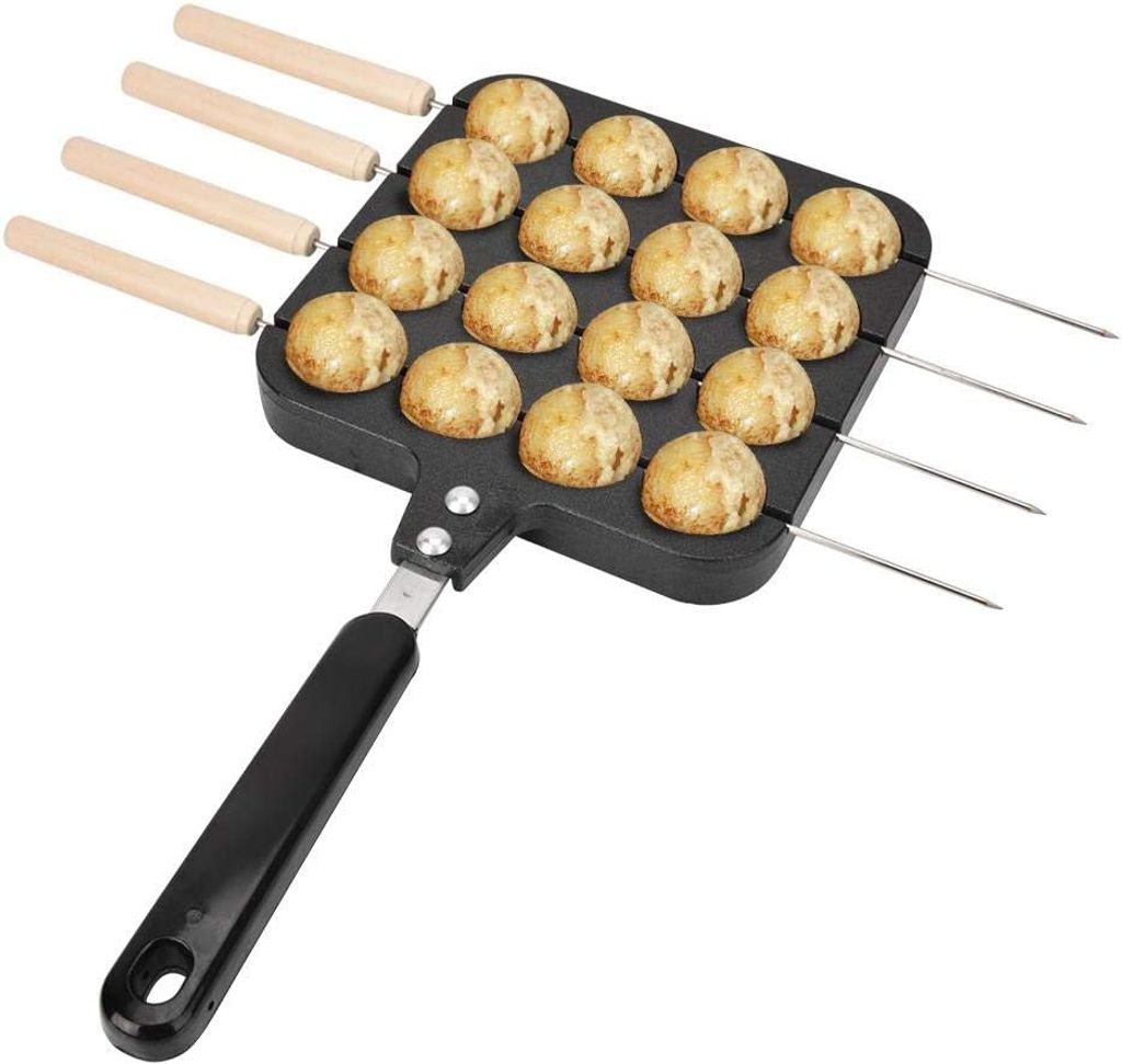 Takoyaki Grillpfanne,Takoyaki Pfanne mit Griff Takoyaki Grill Pan Antihaft Takoyaki Grillpfannenplatte Backform Tablett Octopus Pellets Schimmel ...