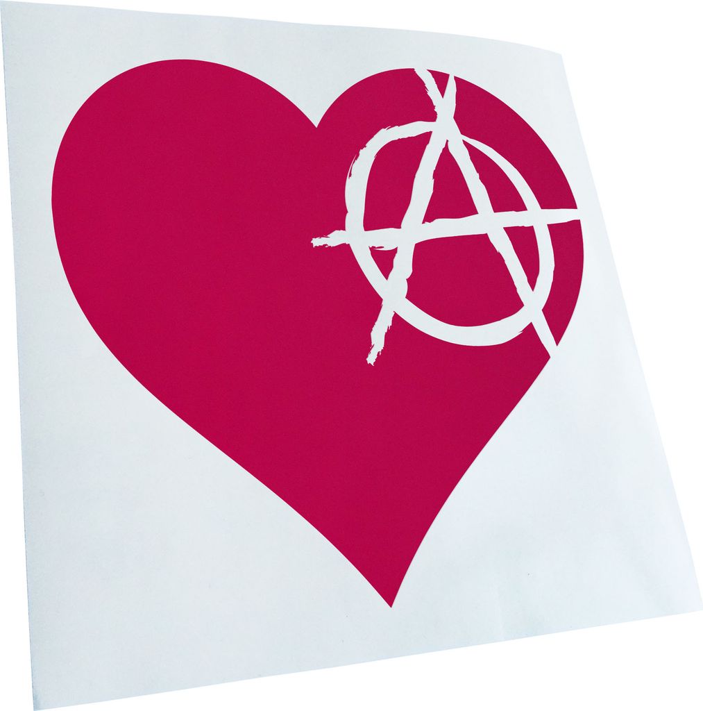 hauptsachebeklebt Kiwistar - Autoaufkleber - Anarchie Herz Heart Heckscheibe - Aufkleber für Auto Kfz Fahrrad, LKW, Truck Mofa