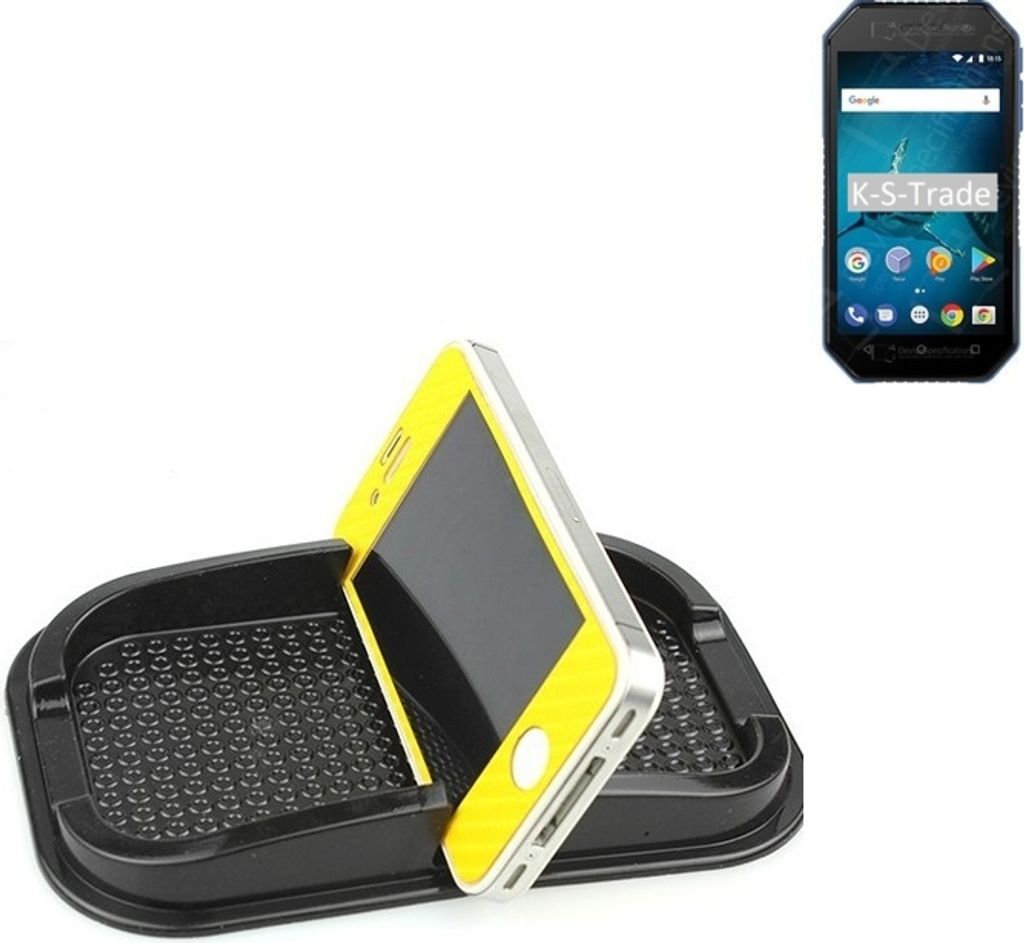 K-S-Trade Auto Anti Rutsch Matte Smartphone-Halter kompatibel mit BQ Mobile BQ-4077 Shark Mini Haft Pad Armaturenbrett Handy-Halterung Silikon