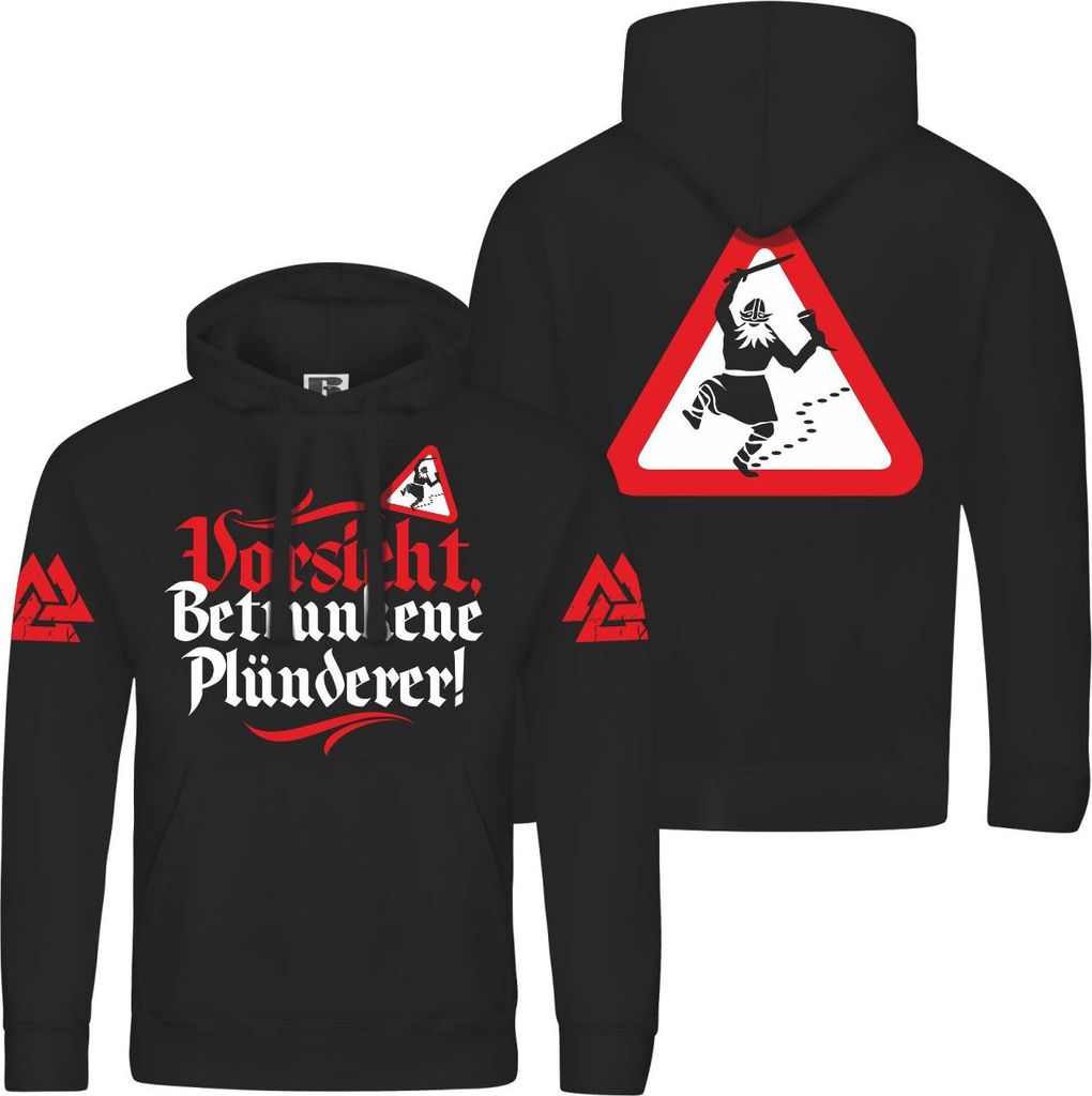 Herren Kapuzenpullover Vorsicht betrunkene Plünderer