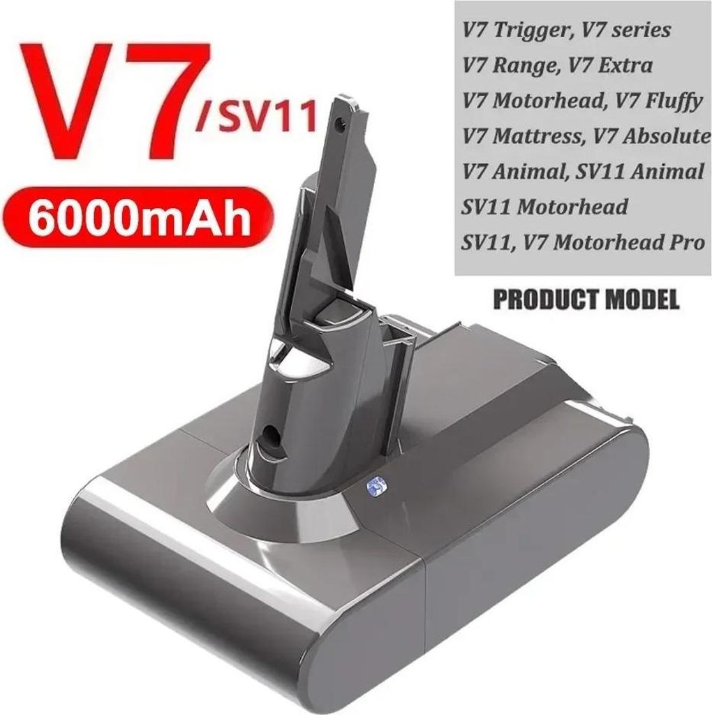 Akkusauger Batterie 21,6 V - Ersatzakku V7 Li-Ion - 6000 mAh Hochkapazität - Kompatibel mit DC58 DC59 DC61 DC74 SV03 SV04 SV06 - 1 Stück