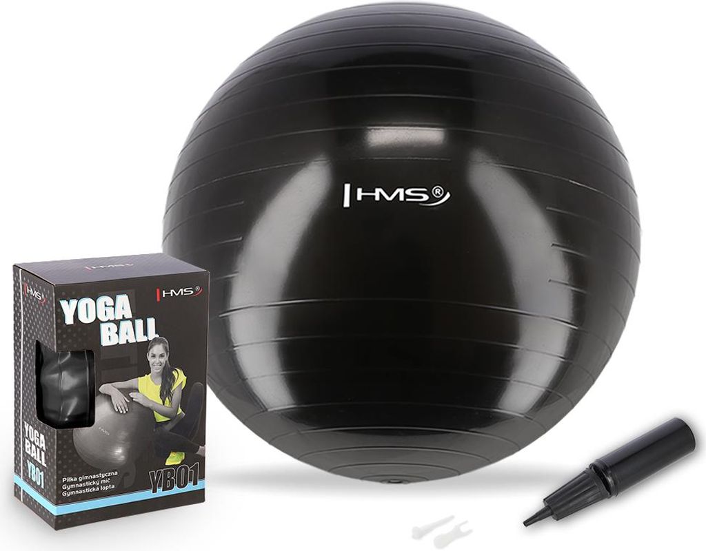 Yb01 Neu 75Cm Schwarzer Gymnastikball Hms