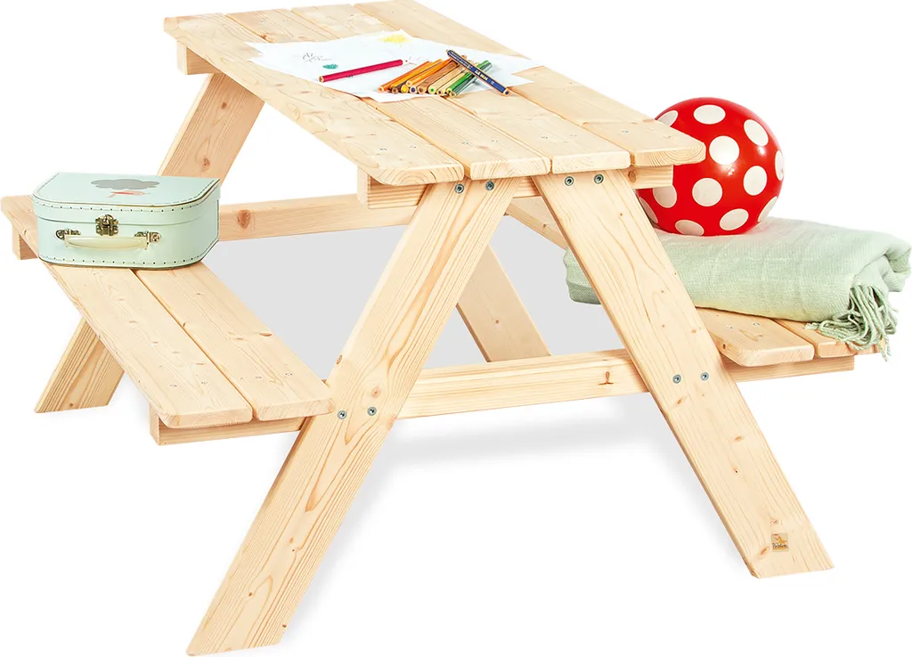Cadre de Lit Enfant Rectangulaire Pinolino en Bois Naturel de 90 cm