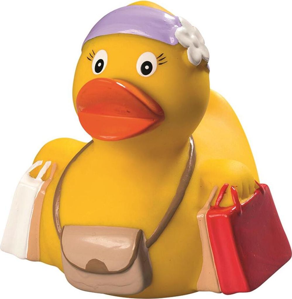 Shopping - Hobbyente - Quietscheente - Badeente - ca. 8 cm gross