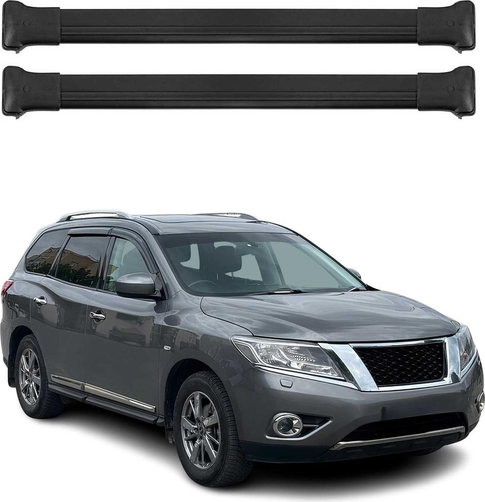 Dachträger Gepäckträger für Nissan Pathfinder R52 2013-2021 Aluminium Schwarz