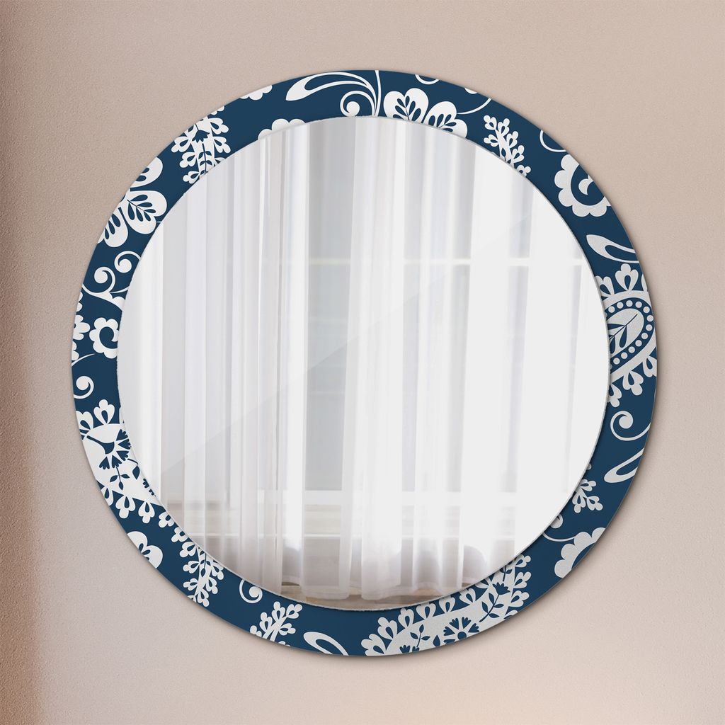 Spiegel - Mirror zum Wandspiegel Schlafzimmer – Schminkspiegel- paisley zusammenstellung- Ø90cm