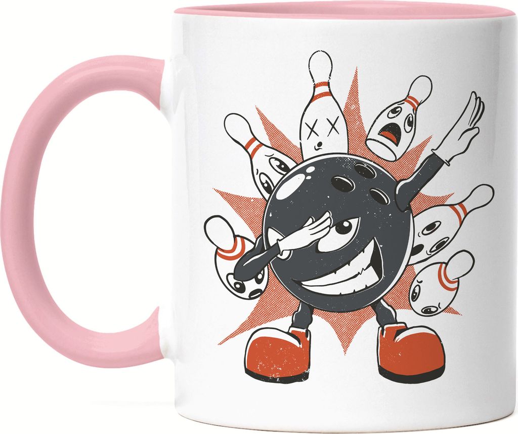 Bowlingball Tasse Rosa Bowling Bowlingbahn Sport Pins Spiel Kegeln Kegelbahn Kegeln Freizeit Hobbie Strike